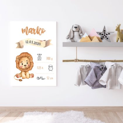 Personalizirani dječji poster ili slika na platnu | Lovable Lion