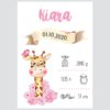 Personalizirani dječji poster ili slika na platnu | Pink Giraffe - Slika 2