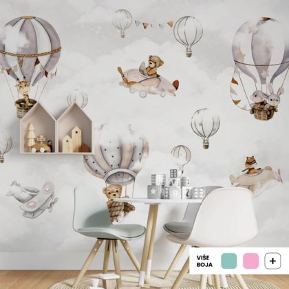 Zidna Tapeta Za Dječju Sobu | Among The Balloons Neutral | HIAWorkshop®