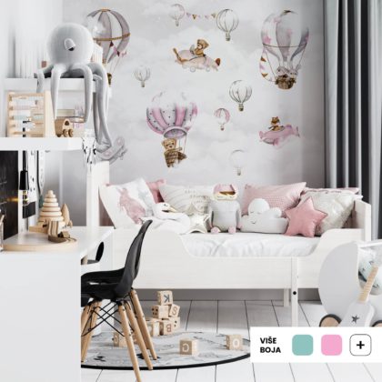 Zidna Tapeta Za Dječju Sobu | Among The Balloons Pink | HIAWorkshop®