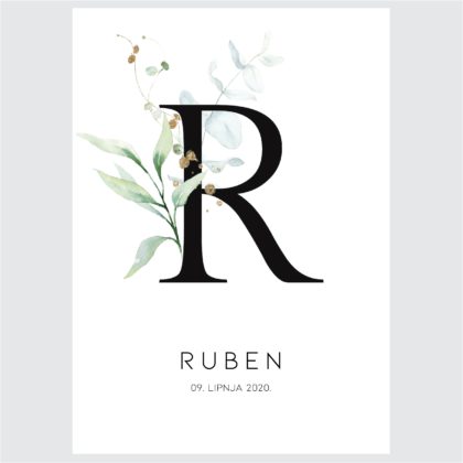 Personalizirani dječji poster ili slika na platnu | Elegant Leaves