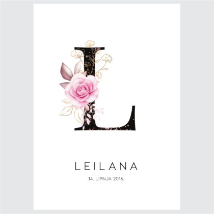 Personalizirani dječji poster ili slika na platnu | Elegant Flower