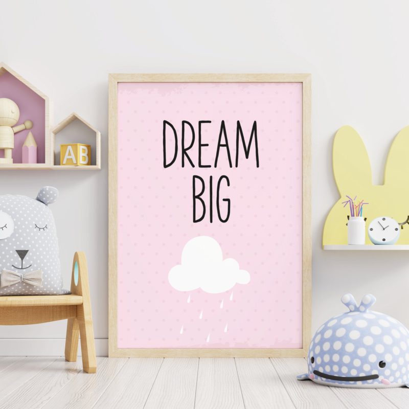 Ilustracija Za Dječju Sobu - Dream Big Cloud - Ilustracija Za Dječju Sobu