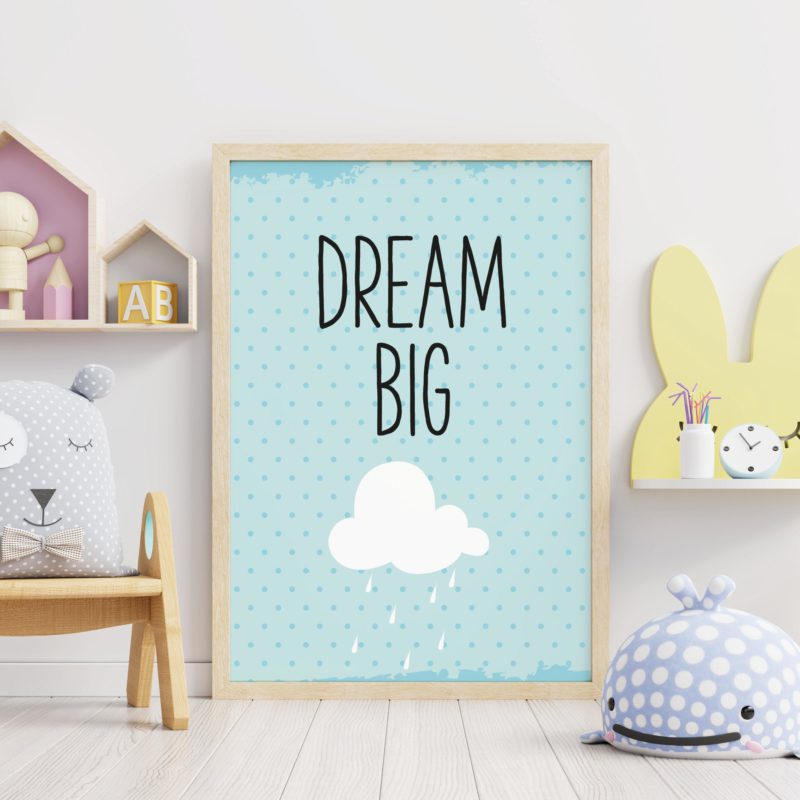 Ilustracija Za Dječju Sobu - Dream Big Cloud - Ilustracija Za Dječju Sobu