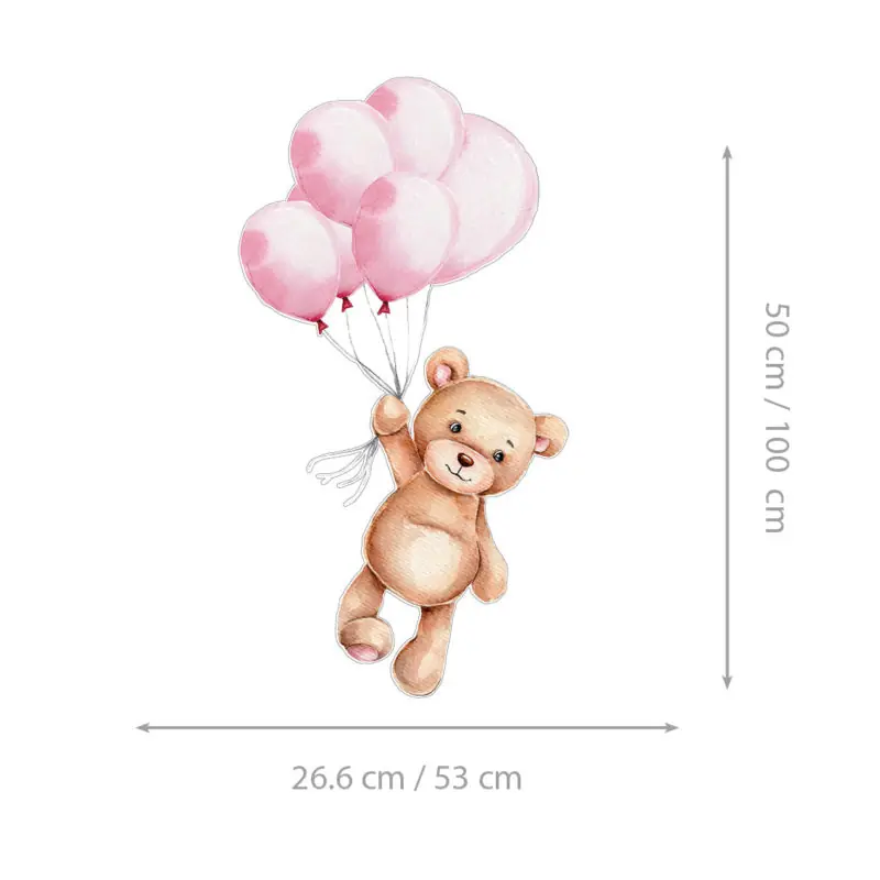 Flying Teddy  - Naljepnica za zid dječje sobe (R) (Krive boje) - Slika 4