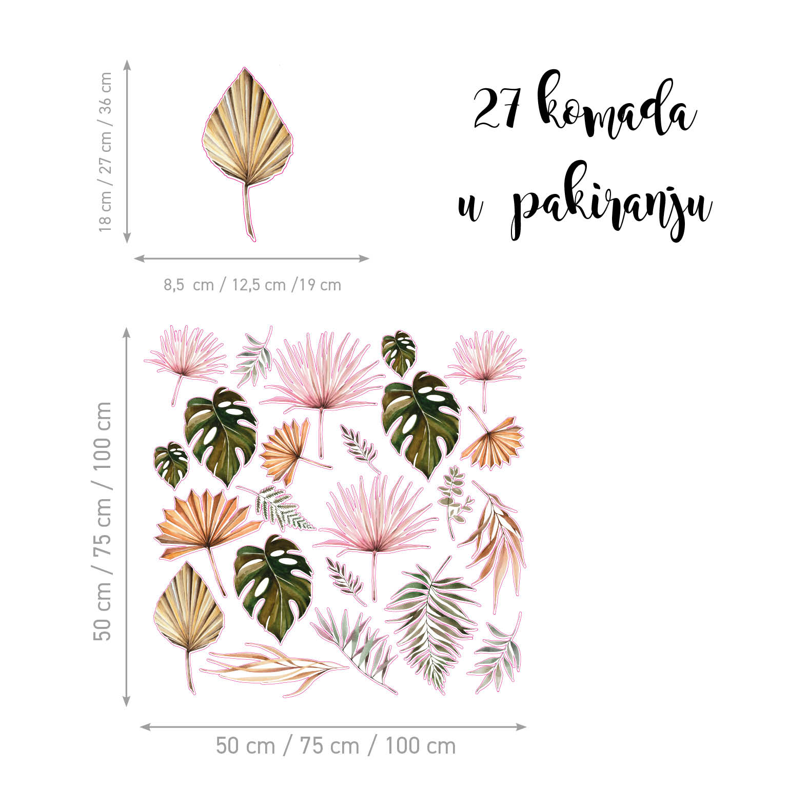 Naljepnice za zid | Colorful Leaf - Slika 2