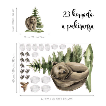 Naljepnice za zid dječje sobe | Bear's Secret Life | HIAWorkshop®