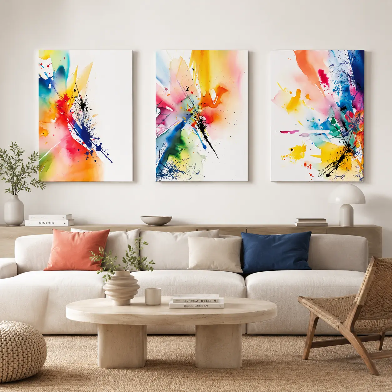 Slike za zid na platnu Apstraktne Zive Boje Color Burst HIA Workshop