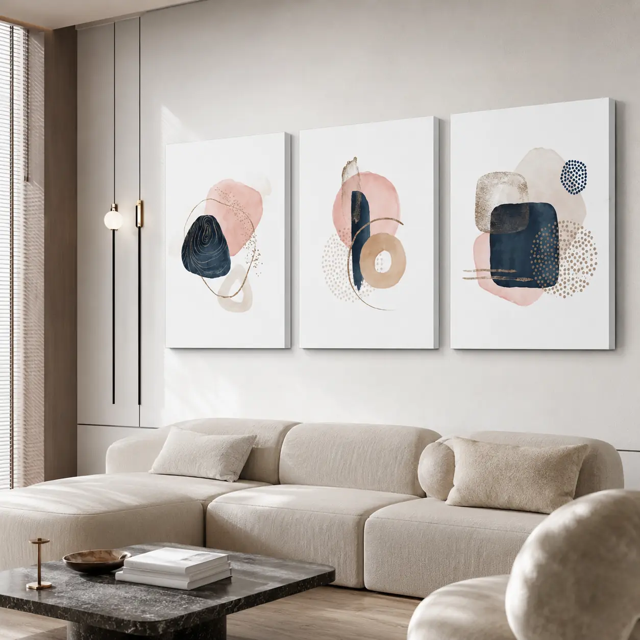 Slike za zid na platnu Gentle Abstract Deep Blue HIA Workshop