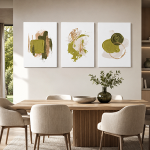 Posteri ili Slike na platnu | Light Green Brushstrokes set A