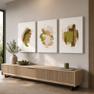 Posteri ili Slike na platnu | Light Green Brushstrokes set B
