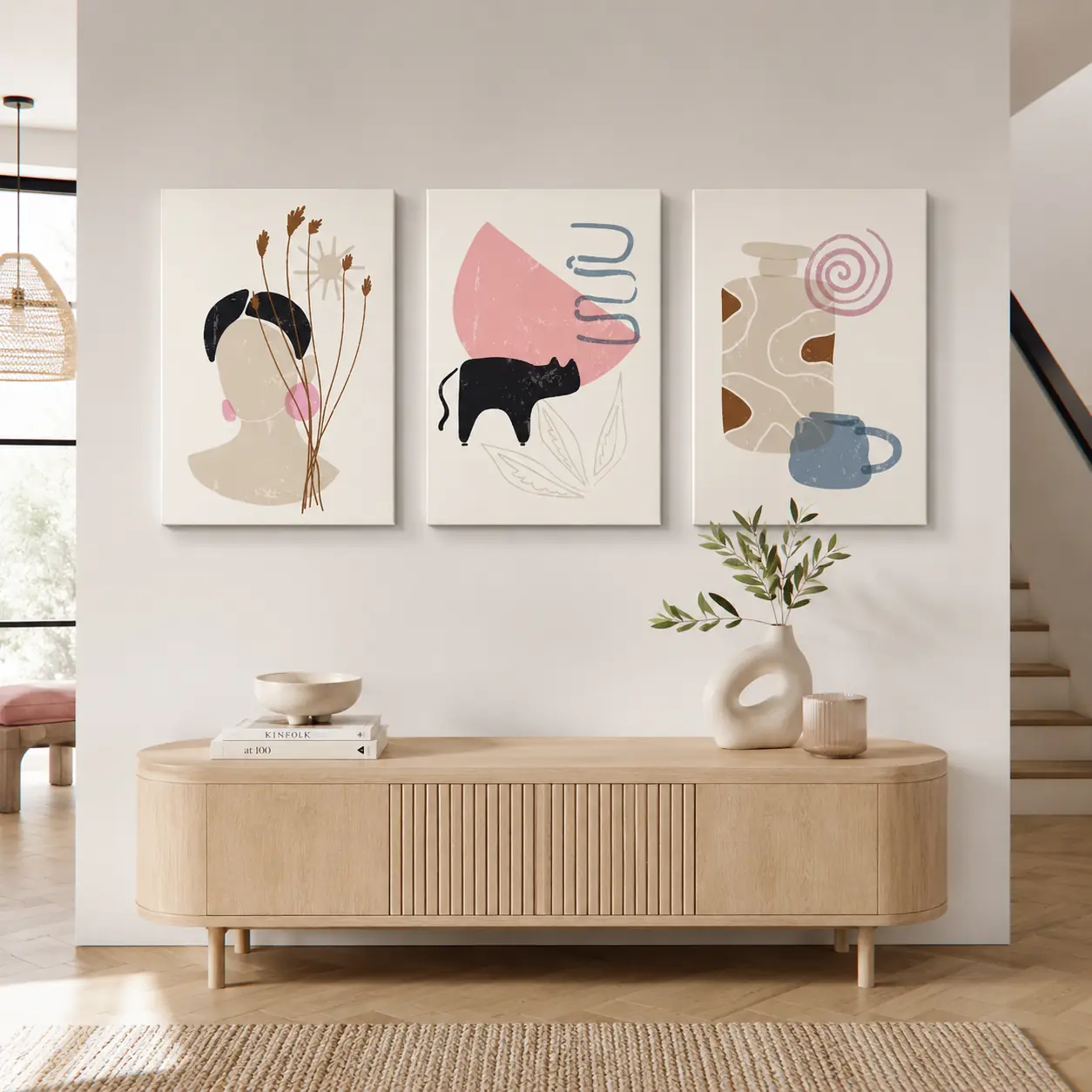 Slike za zid na platnu Faceless Color Game Pink HIA Workshop