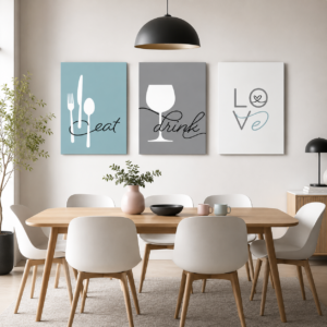 Posteri ili Slike na platnu | Eat, Drink, Love – Blue