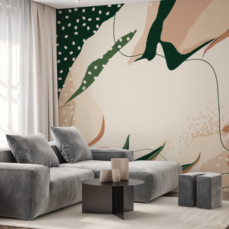 Tapete za zid | Dizajnerski Mural | Beige Jungle - Slika 3