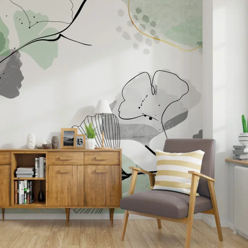 Tapete za zid | Dizajnerski Mural | Gentle Green Ginko