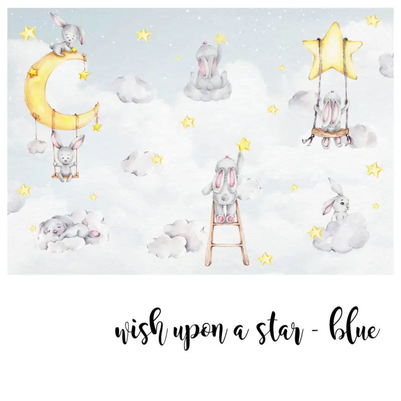 Zidna Tapeta Za Dječju Sobu Wish Upon A Star Blue HIA Workshop - shema