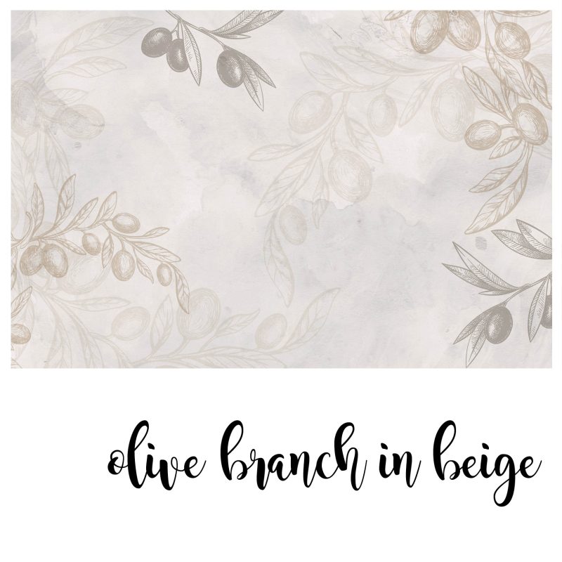 Olive Branch In Beige Tapeta