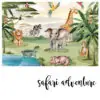 Tapete za Dječju Sobu Safari Adventure u dječjoj sobi s krevetom i crno-bijelim dekorom.
