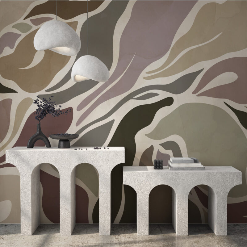 Tapete za zid Sandstorm Swirl u elegantnom minimalističkom prostoru
