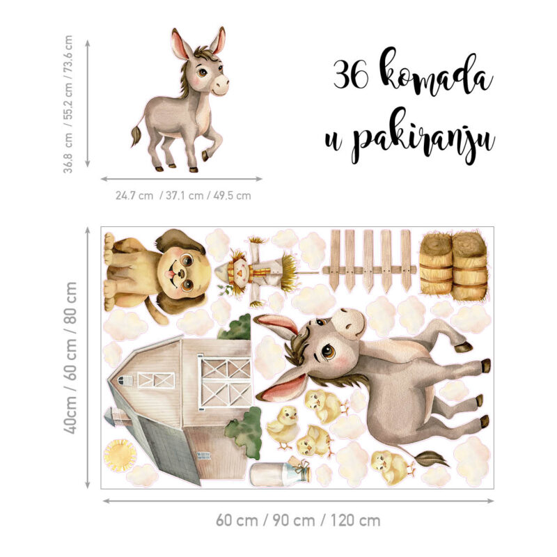 Naljepnice Za Zid Dječje Sobe | Donkey’s Charm | HIA Workshop® - Slika 4