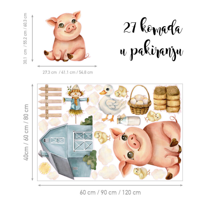 Naljepnice Za Zid Dječje Sobe | Piglet’s Charm | HIA Workshop® - Slika 3