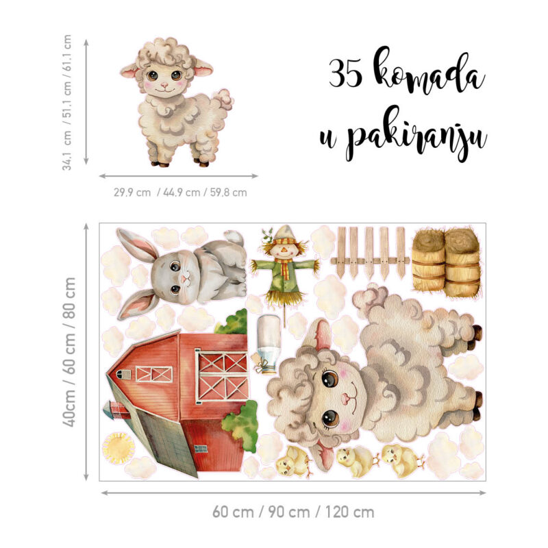 Naljepnice Za Zid Dječje Sobe | Sheep’s Charm | HIA Workshop® - Slika 5