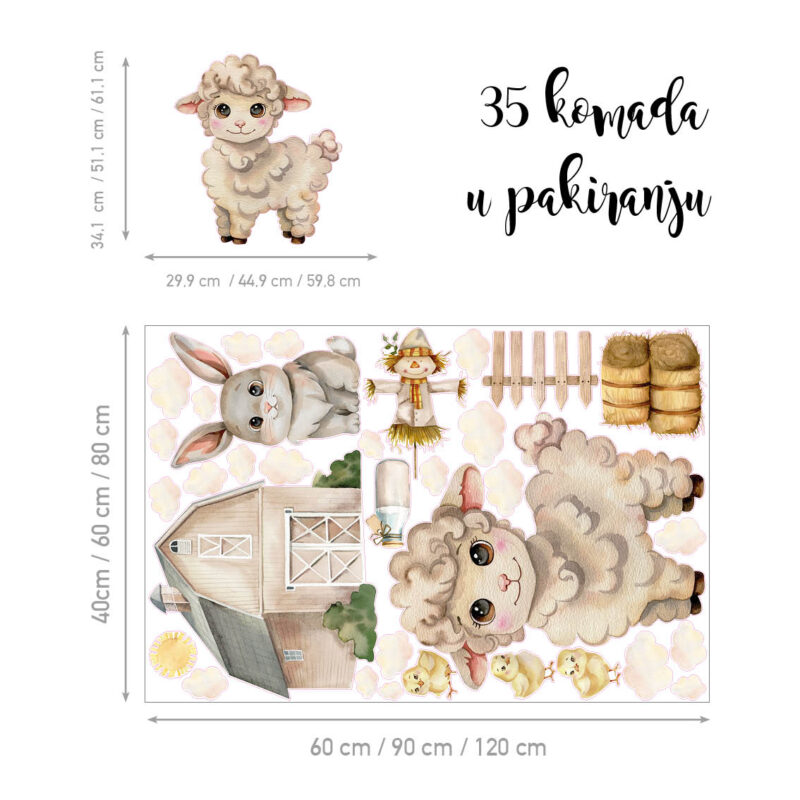 Naljepnice Za Zid Dječje Sobe | Sheep’s Charm | HIA Workshop® - Slika 4