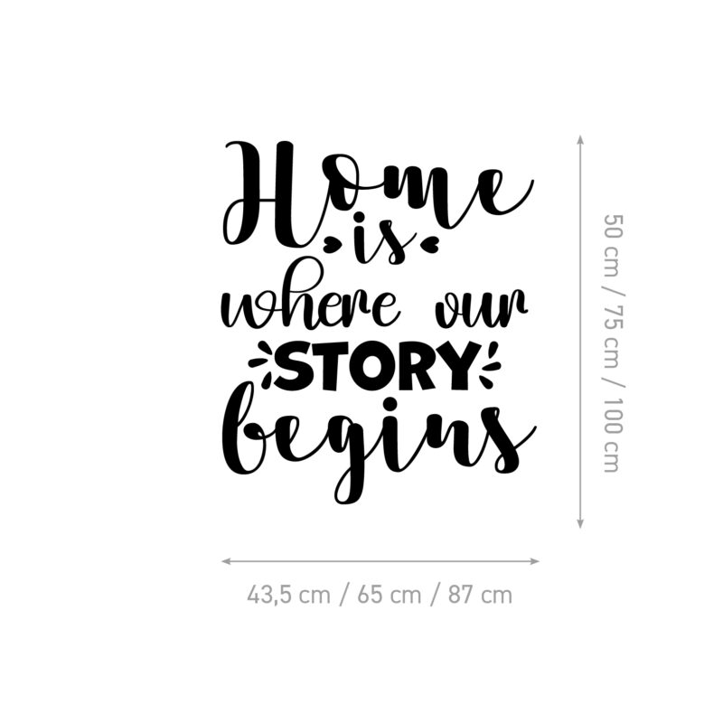 Dekorativna zidna naljepnica s tekstom Home Story u predsoblju - shema