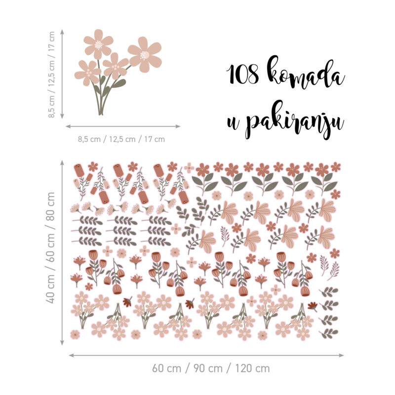 Dječje naljepnice za zid Cvjetni vrt | Boho Flower Garden | HIA Workshop® - Slika 2
