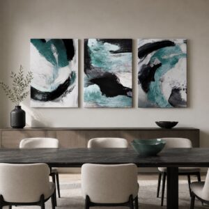 Posteri ili Slike na platnu | Teal Abstract Storm