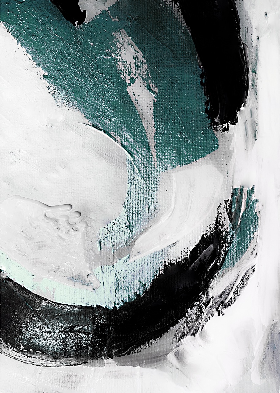 Posteri ili Slike na platnu | Teal Abstract Storm - Slika 2